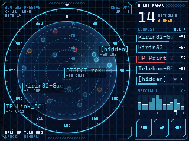 the radar on the 2.8 inch board