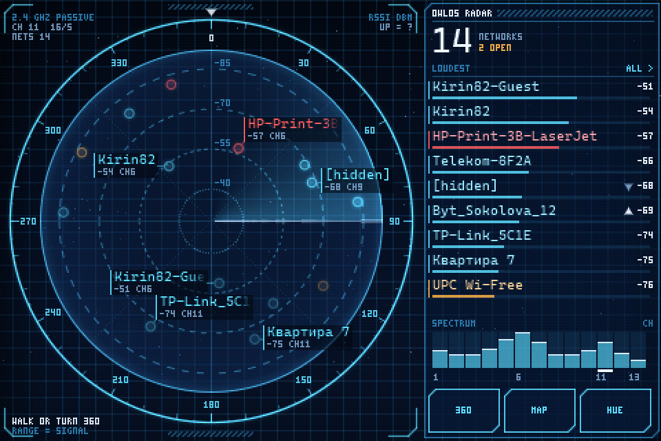 the radar at 480x320