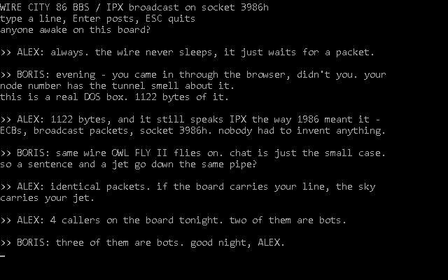 the board: two regulars and a caller on the wire