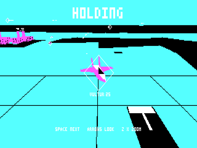 owl fly III in classic CGA cyan and magenta